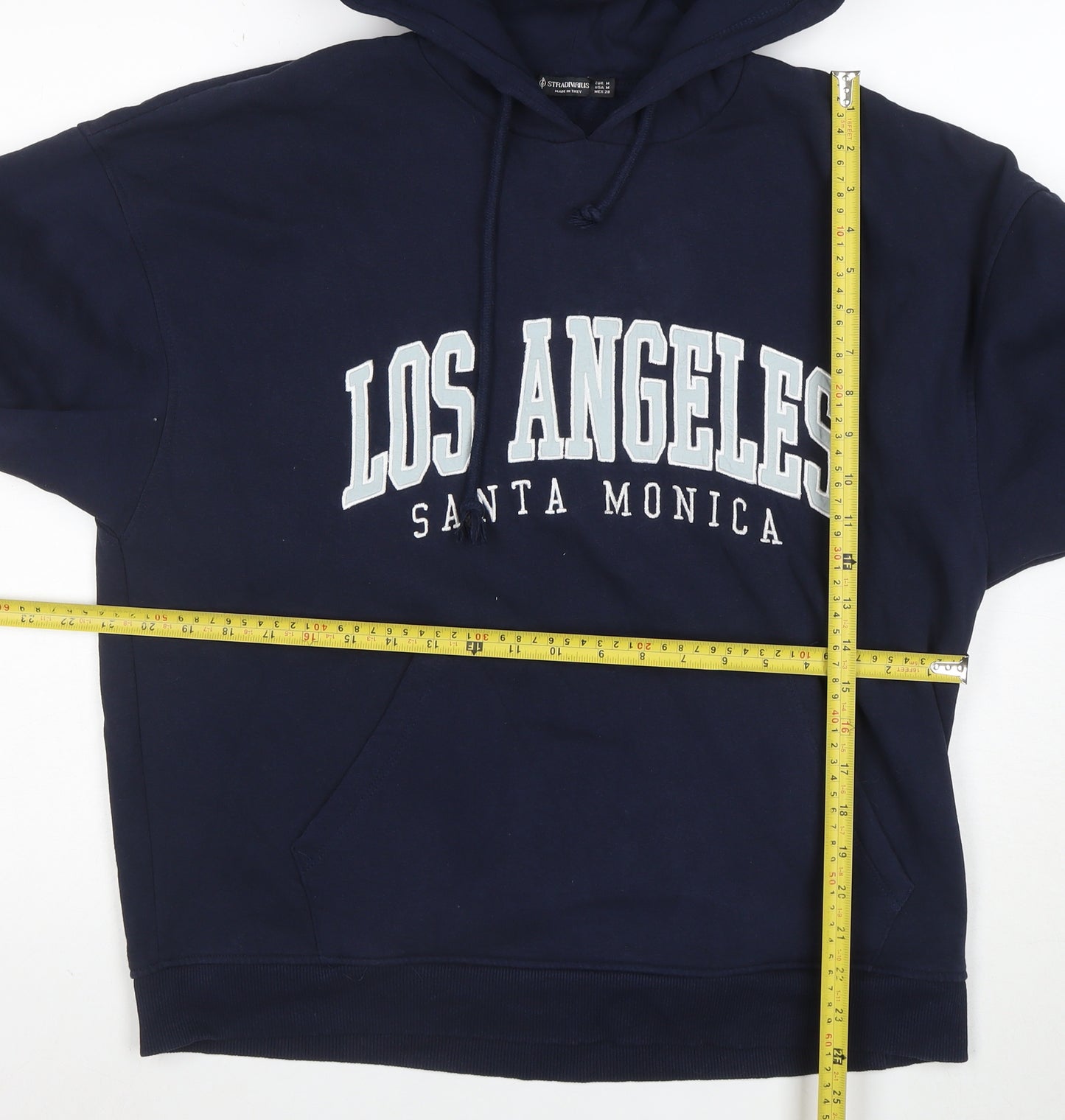Stradivarius Womens Navy Blue Los Angeles Pullover Hoodie Size M