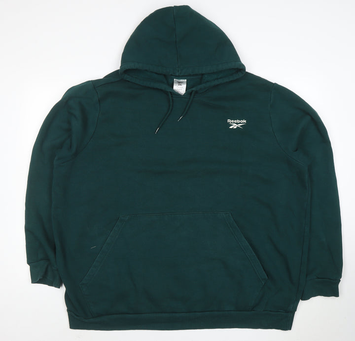 Reebok Unisex Green 2XL Pullover Hoodie Sweatshirt Cotton Blend