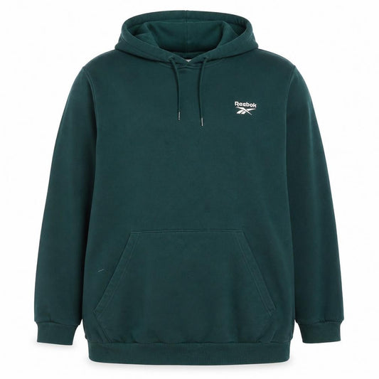Front view of Reebok unisex green 2xl pullover hoodie sweatshirt cotton blend