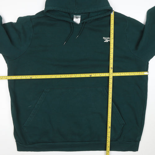 Reebok Unisex Green 2XL Pullover Hoodie Sweatshirt Cotton Blend