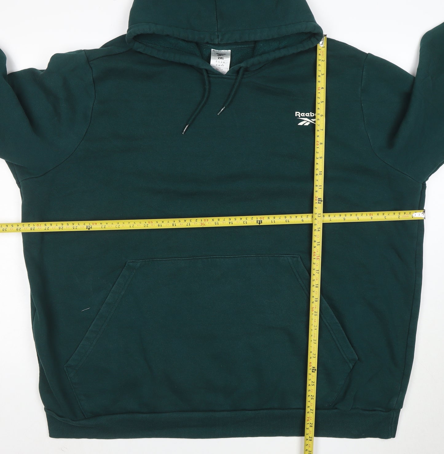 Reebok Unisex Green 2XL Pullover Hoodie Sweatshirt Cotton Blend