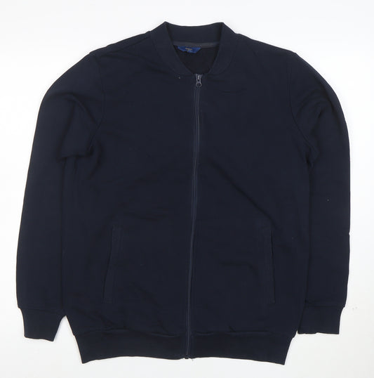 Coton Traders Men's Navy Full Zip Sweatshirt M