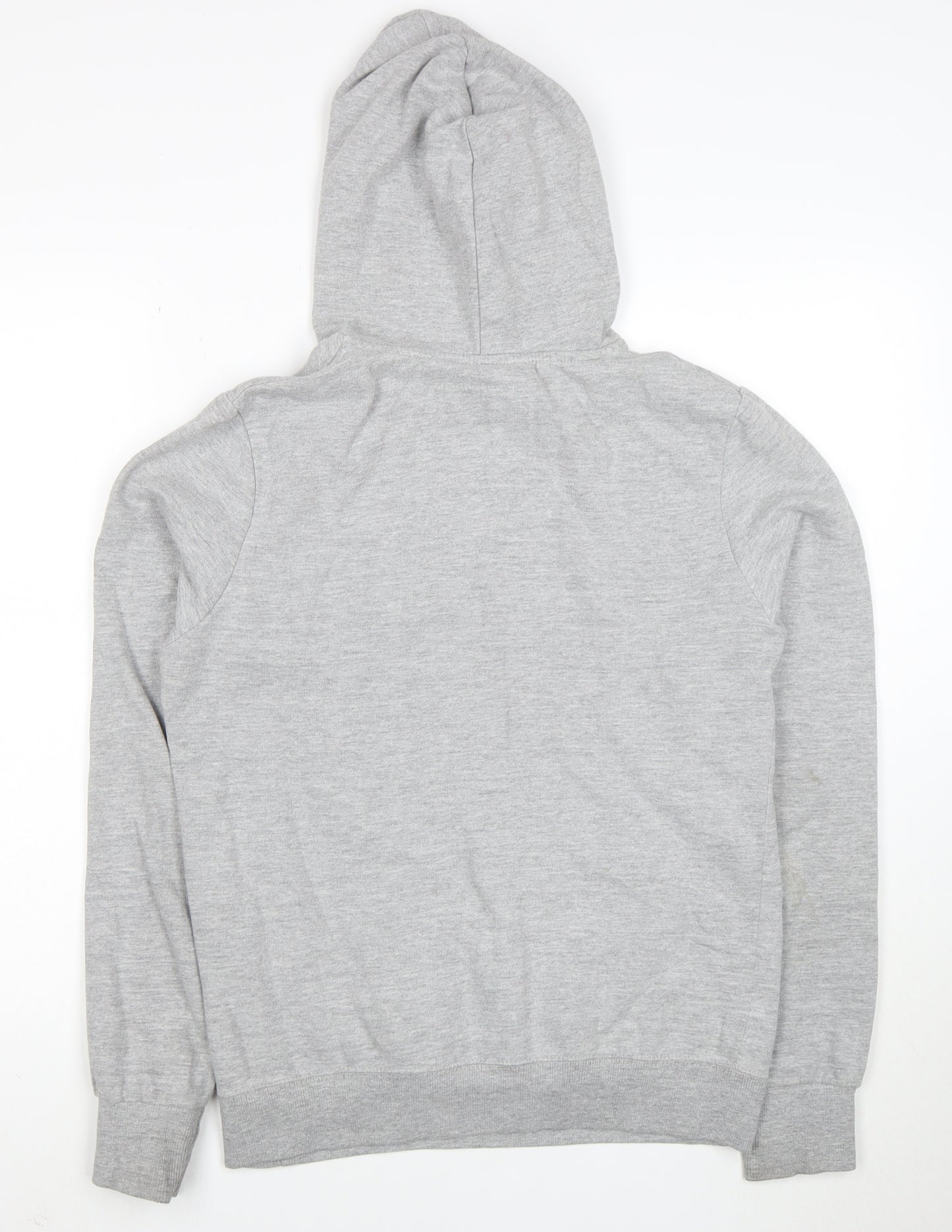 Pull&Bear Men Grey S Pullover Hoodie 1991 Graphic Logo Cotton Blend