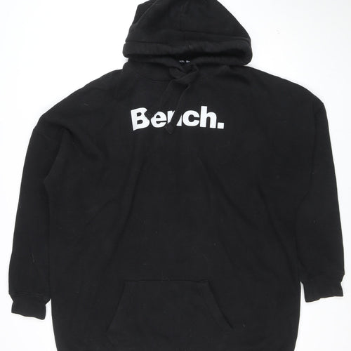 Bench Men's Black 2XL Pullover Hoodie with Logo Print