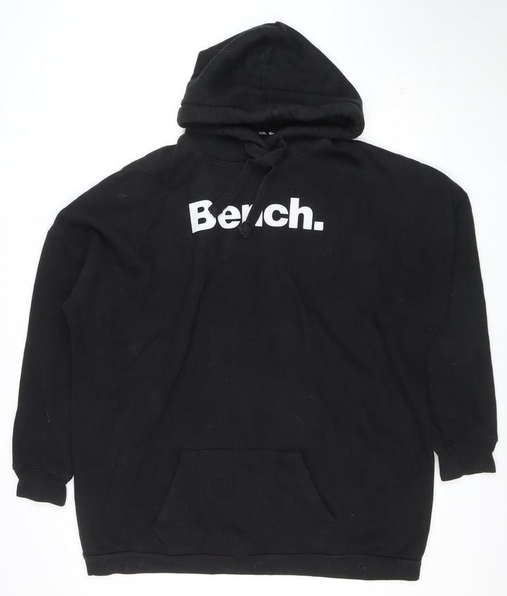 Bench Men's Black 2XL Pullover Hoodie with Logo Print