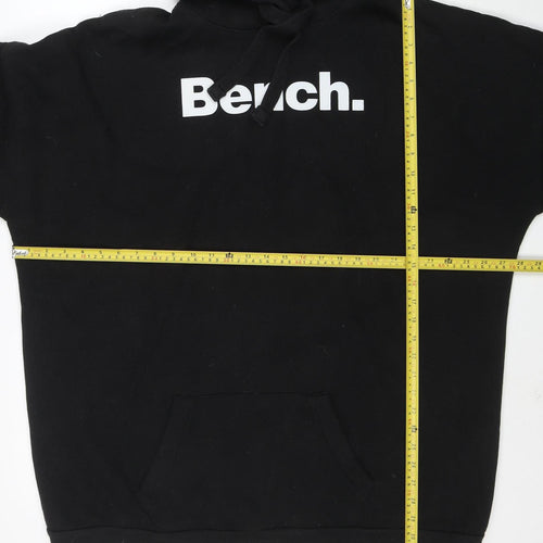 Bench Men's Black 2XL Pullover Hoodie with Logo Print