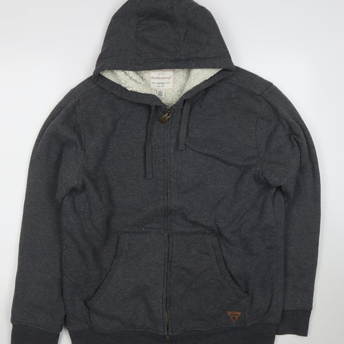 Weatherproof Vintage Men's Grey Full Zip Fleece Lined Hoodie L