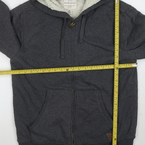 Weatherproof Vintage Men's Grey Full Zip Fleece Lined Hoodie L