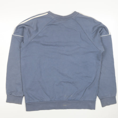 Adidas Men Blue Crew Neck Pullover Sweatshirt Size M