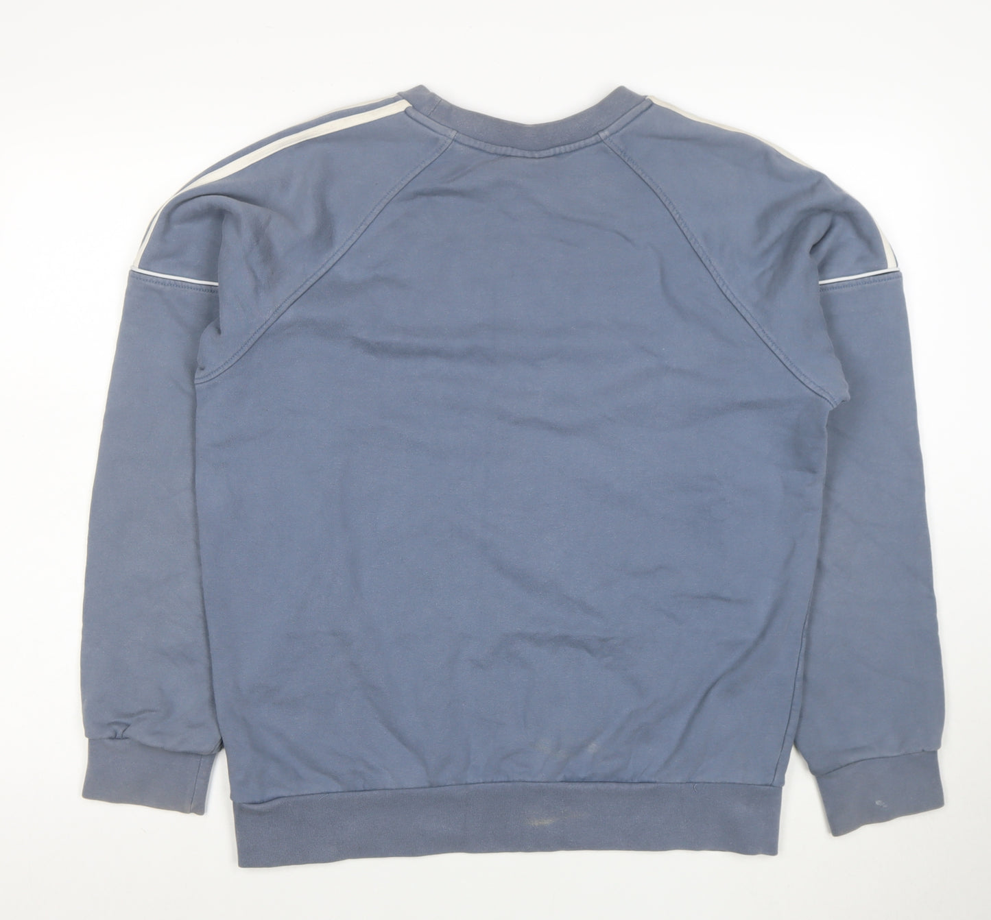 Adidas Men Blue Crew Neck Pullover Sweatshirt Size M