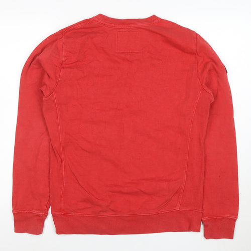 Superdry Mens Red Crew Neck Pullover Sweatshirt Size S
