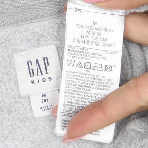GAP Girls Grey T-Shirt Dress 8-9 Years Love Is Everything Rainbow Long Sleeve