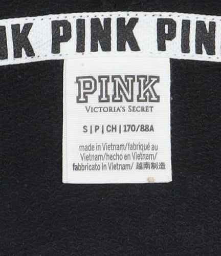 Victoria’s Secret PINK Women’s Black Pullover Hoodie Size M Logo Print