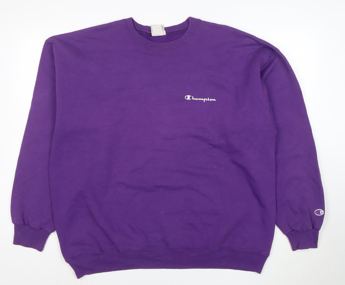 Champion Men's Purple XL Pullover Sweatshirt Logo Crew Neck