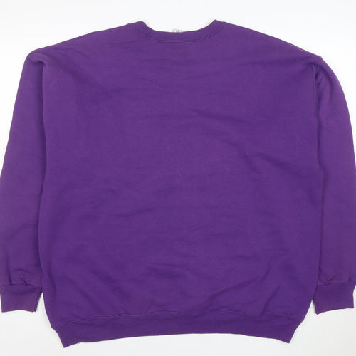 Champion Men's Purple XL Pullover Sweatshirt Logo Crew Neck