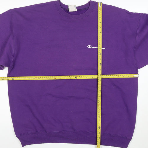 Champion Men's Purple XL Pullover Sweatshirt Logo Crew Neck
