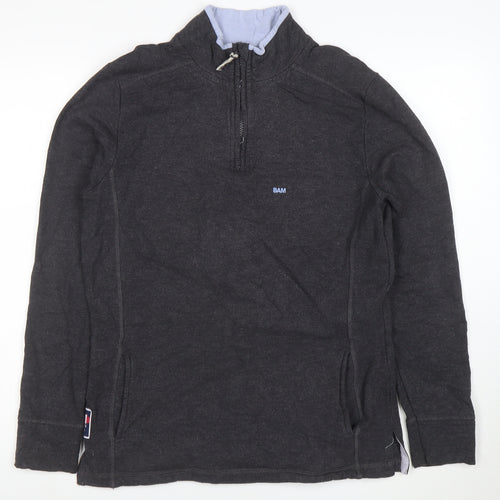 BAM Men's Grey 1/4 Zip Bamboo Sweatshirt Size M