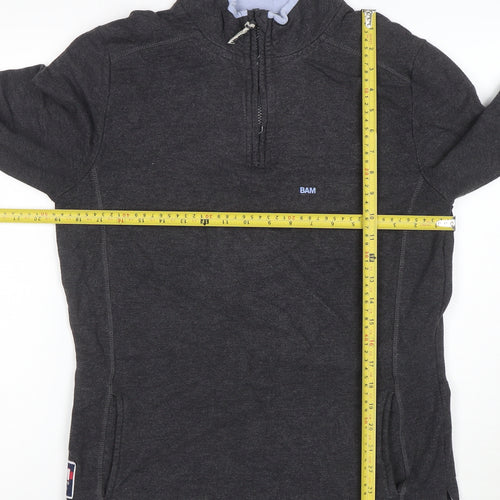 BAM Men's Grey 1/4 Zip Bamboo Sweatshirt Size M