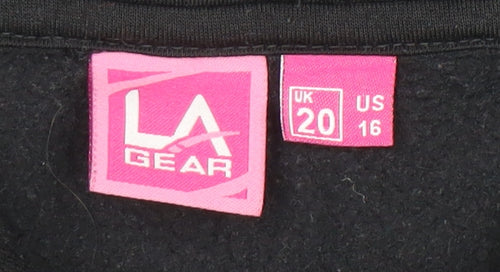 LA Gear Women's Black UK 20 Pullover Hoodie with Logo
