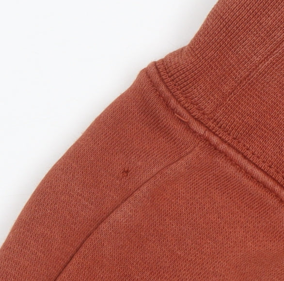 Nike Boys Rust Brown Pullover Hoodie Size L Cotton Blend Logo Print