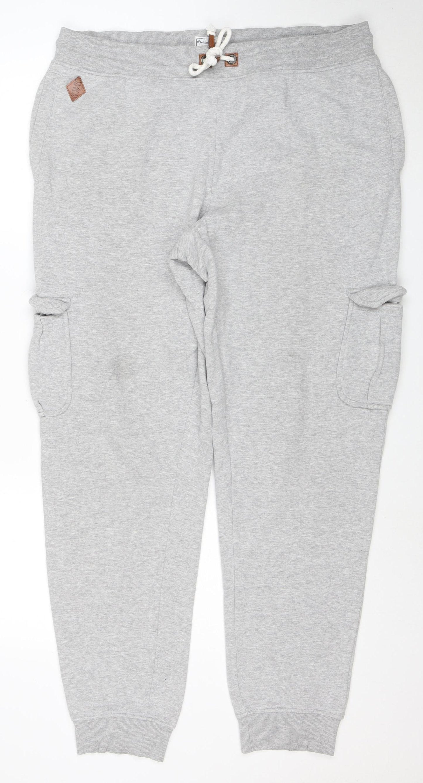Livergy Men's Grey Jogger Sweatpants L Regular Fit with Pockets