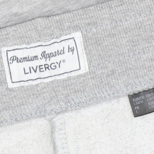 Livergy Men's Grey Jogger Sweatpants L Regular Fit with Pockets