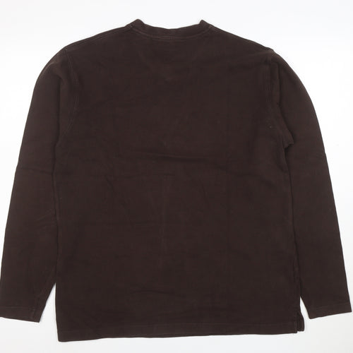 Timberland Men’s Brown V-Neck Cotton Pullover Sweatshirt Size M