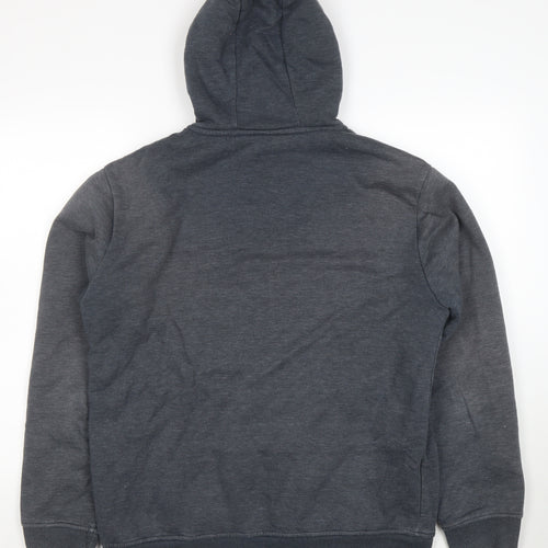 Weird Fish Mens Grey Full Zip Hoodie L Fleece Lined Casual