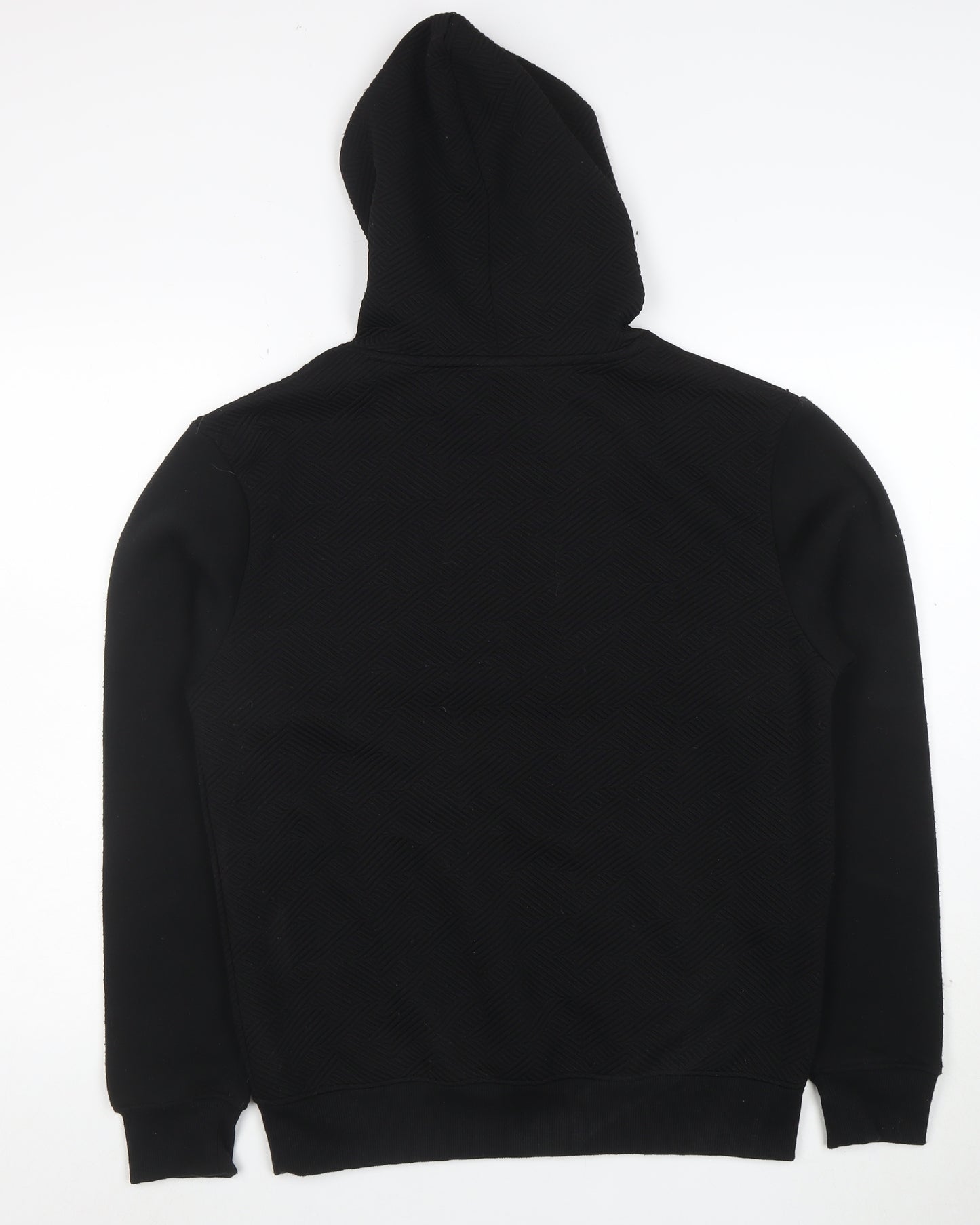 GHG Men's Black Pullover Hoodie S Hooded Kangaroo Pocket Logo