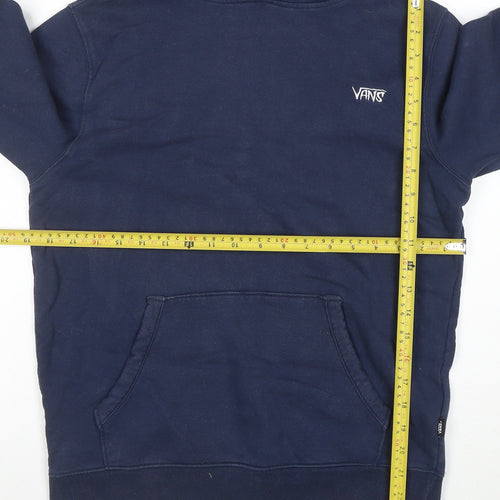 Vans Boys Navy Blue Pullover Hoodie Large Cotton Casual Logo Sweatshirt