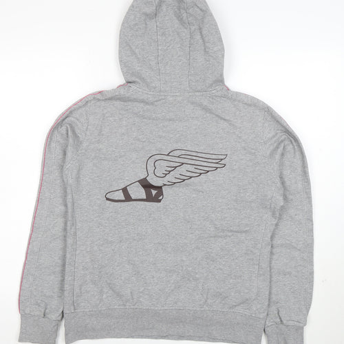 Nike Womens Grey Hoodie L Pullover 80% Cotton Logo Winged Design