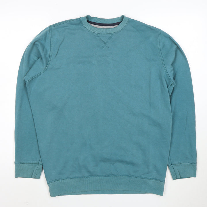 James Pringle Men's Blue Medium Crew Neck Cotton Sweatshirt
