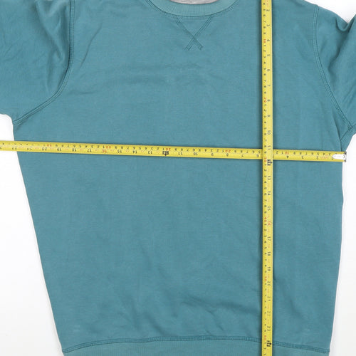 James Pringle Men's Blue Medium Crew Neck Cotton Sweatshirt