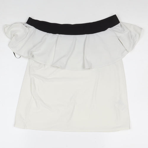 H&M Women’s White Off Shoulder Ruffle Blouse Size S