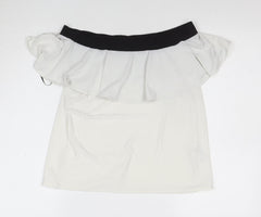 H&M Women’s White Off Shoulder Ruffle Blouse Size S