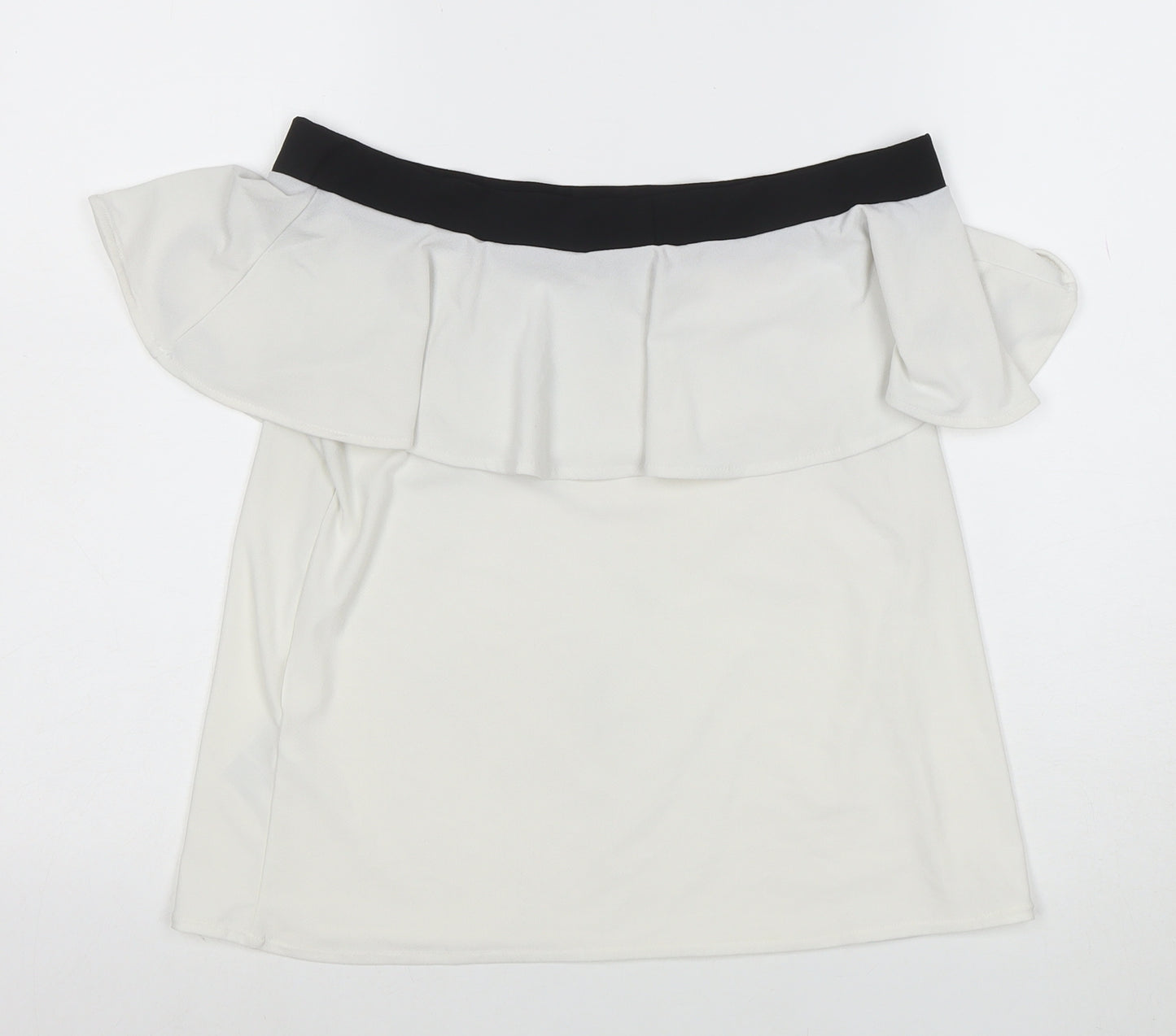 H&M Women’s White Off Shoulder Ruffle Blouse Size S