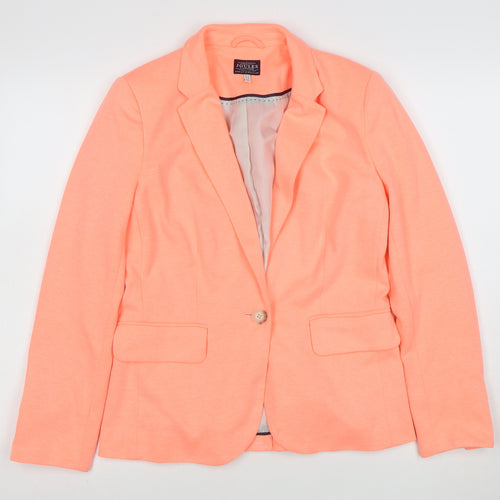 Joules Women's Orange Size 12 Classic One Button Blazer