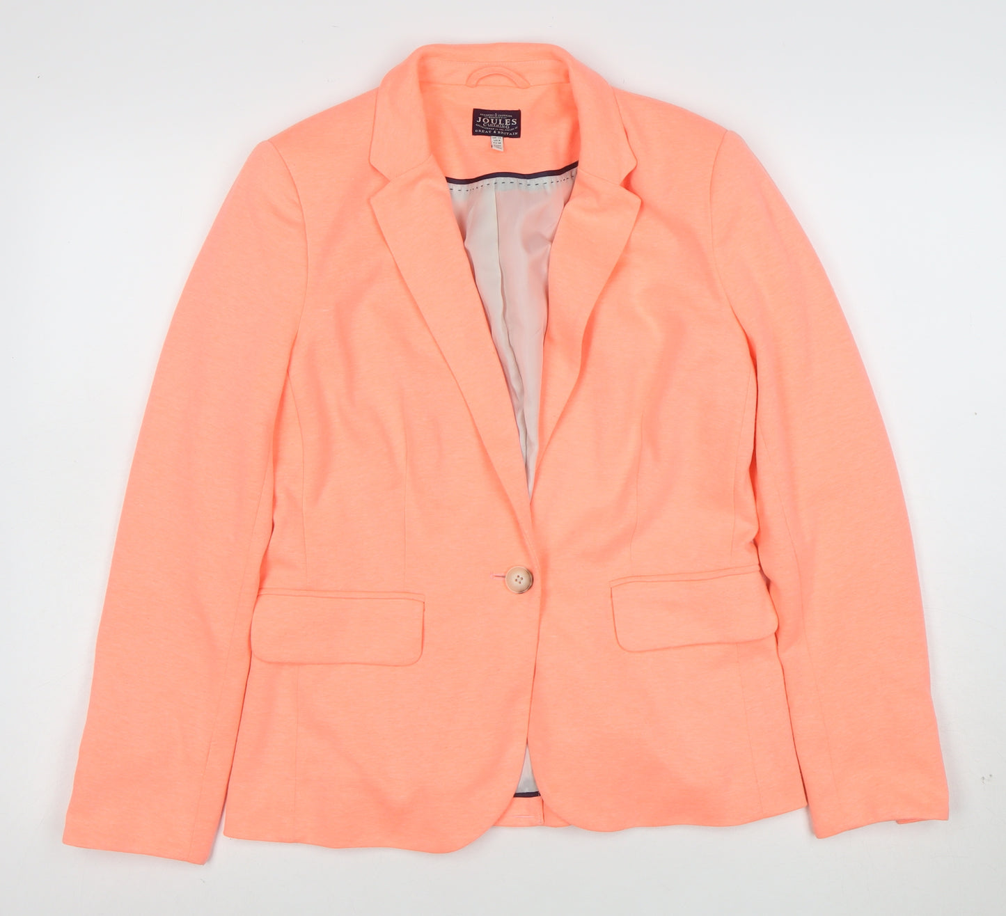 Joules Women's Orange Size 12 Classic One Button Blazer