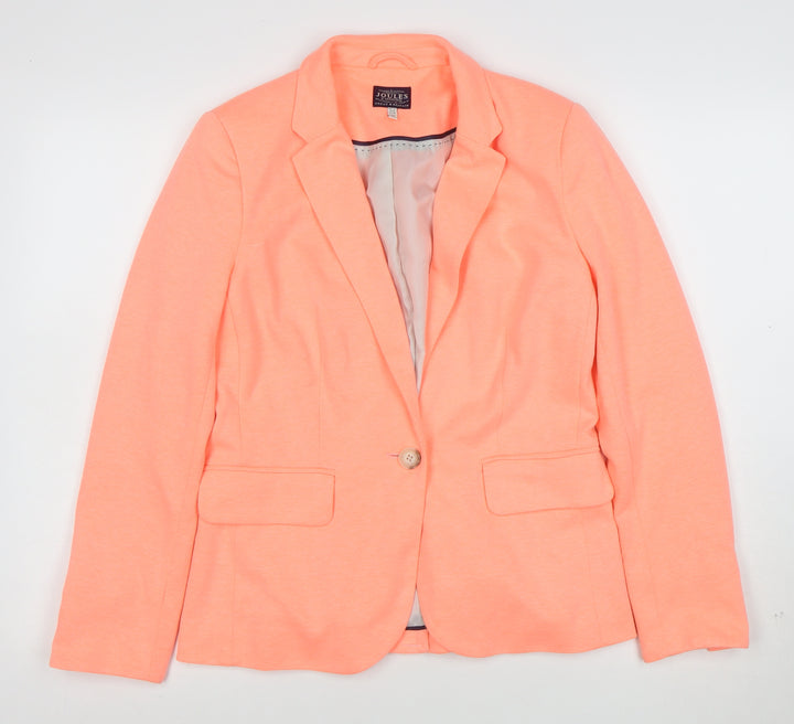 Joules Women's Orange Size 12 Classic One Button Blazer