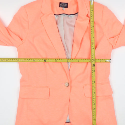 Joules Women's Orange Size 12 Classic One Button Blazer
