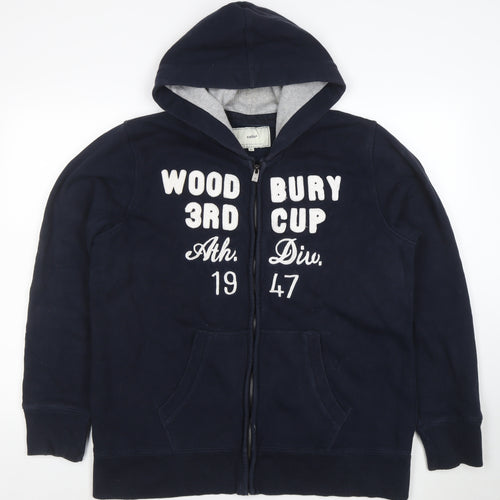 Celio Men’s Blue Full Zip Hoodie XL Fleece Sports Hooded Top