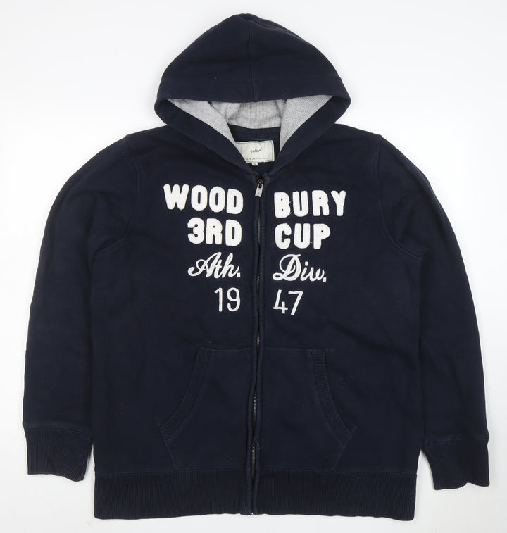 Celio Men’s Blue Full Zip Hoodie XL Fleece Sports Hooded Top