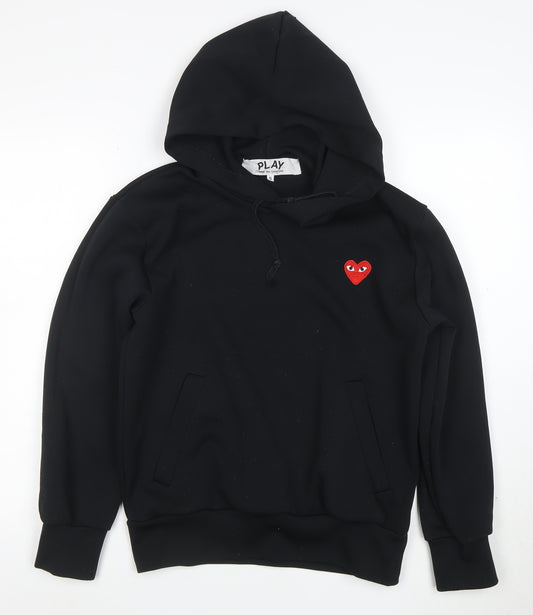 Comme des Garçons Play Men's Black Pullover Hoodie S with Heart Logo