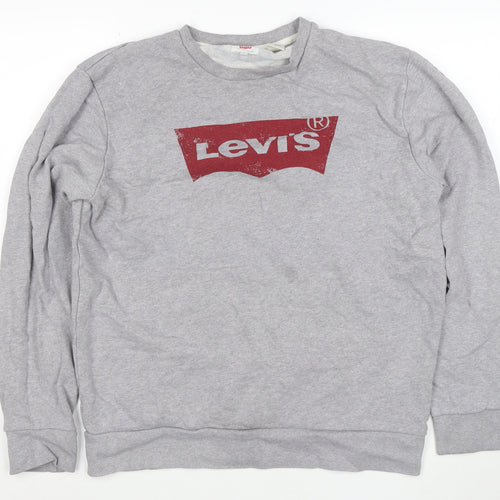 Levi's Men's Grey Logo Crew Neck Sweatshirt Size M