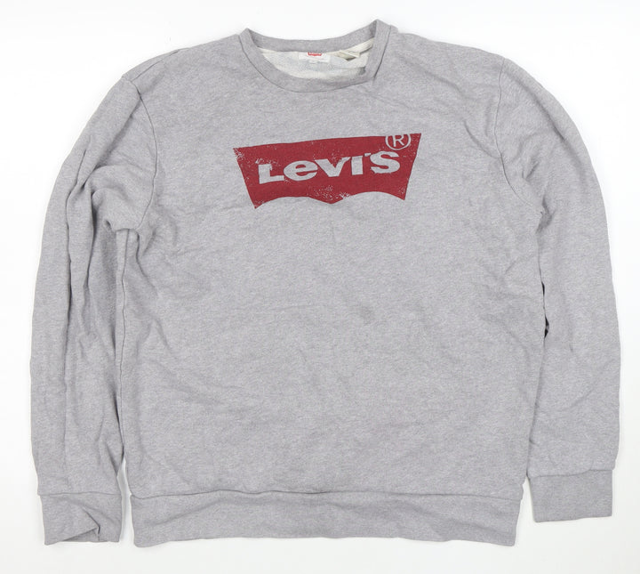 Levi's Men's Grey Logo Crew Neck Sweatshirt Size M
