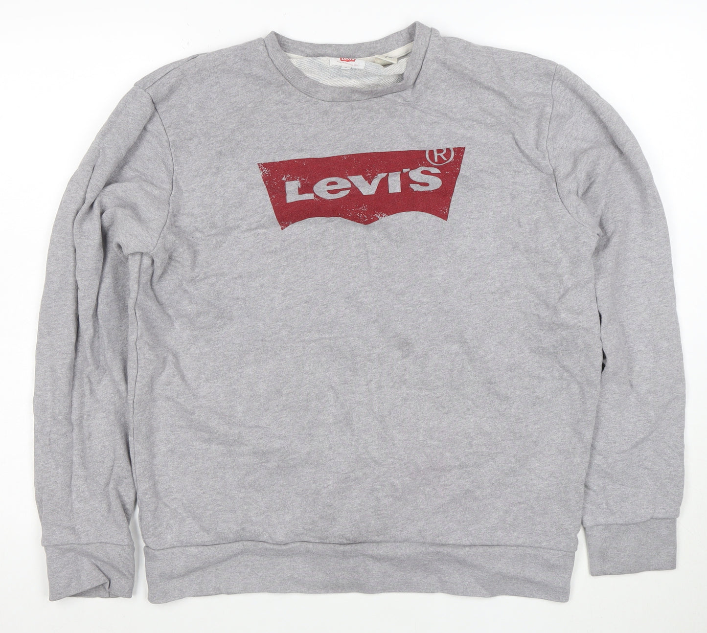Levi's Men's Grey Logo Crew Neck Sweatshirt Size M