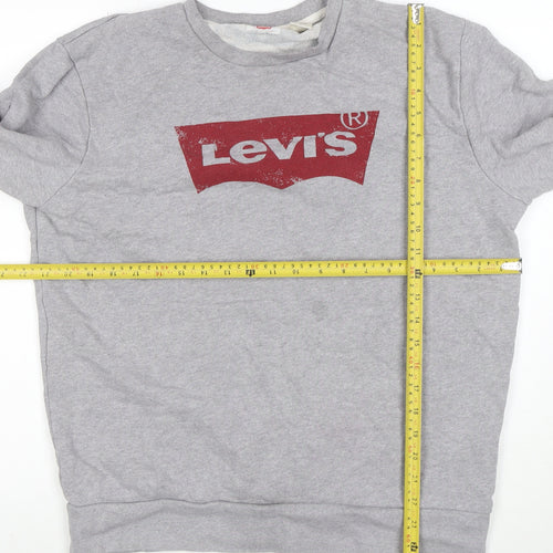 Levi's Men's Grey Logo Crew Neck Sweatshirt Size M