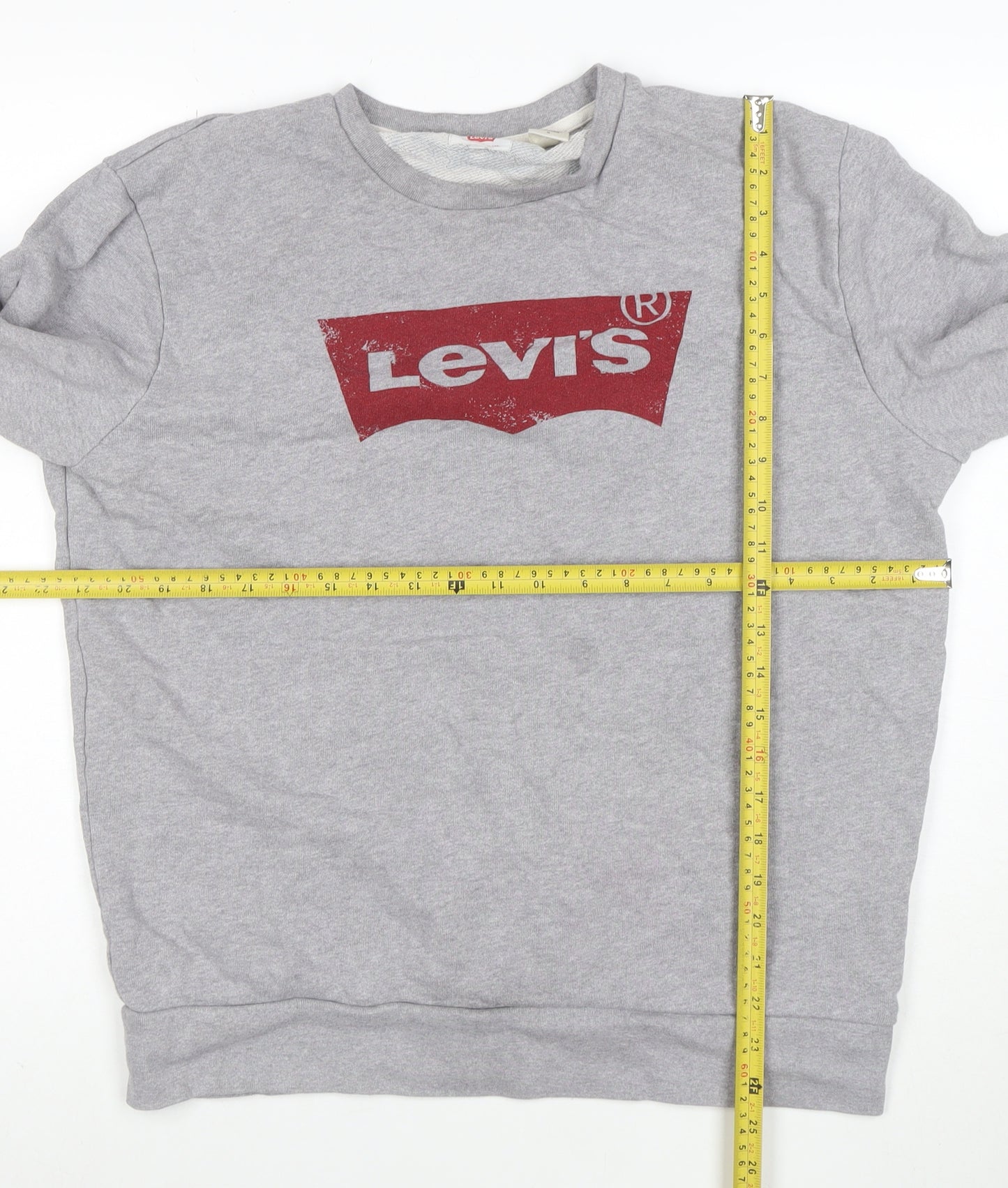 Levi's Men's Grey Logo Crew Neck Sweatshirt Size M