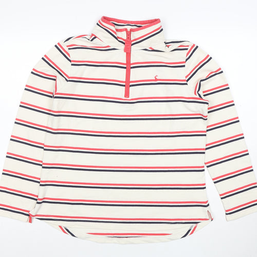 Joules Womens Multicoloured Striped Long Sleeve Cotton Polo Top UK 14