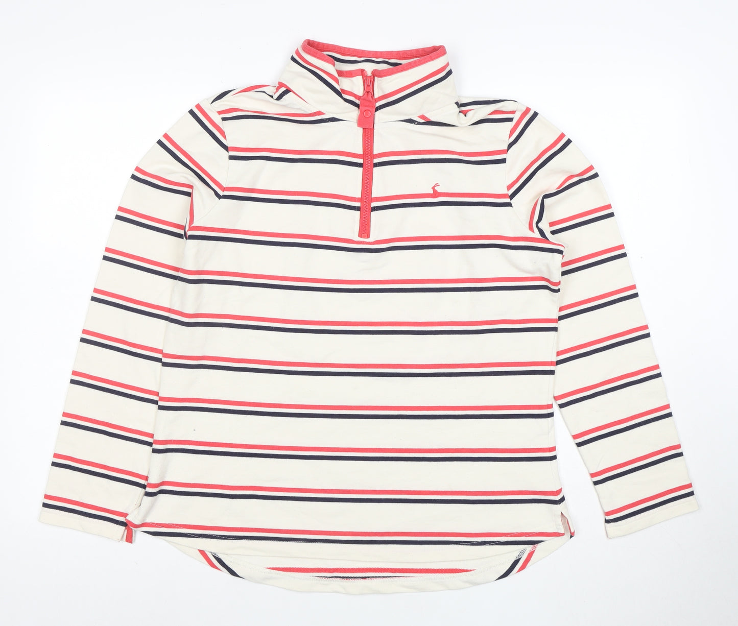 Joules Womens Multicoloured Striped Long Sleeve Cotton Polo Top UK 14